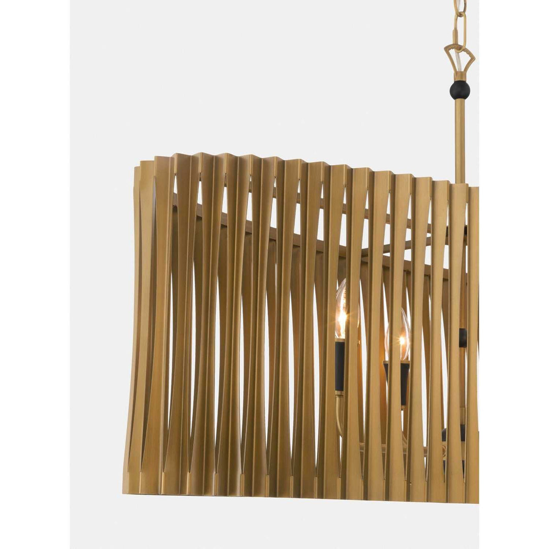 Aven Eight Light Linear Chandelier in Sand Coal Black Minka-Lavery