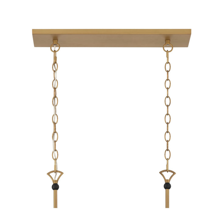 Aven Eight Light Linear Chandelier in Sand Coal Black Minka-Lavery