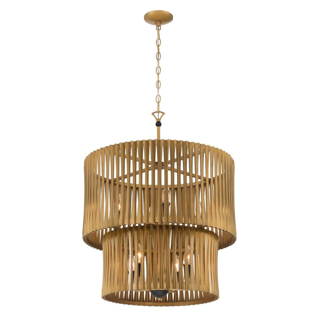 Aven Eight Light Pendant in Sand Coal Black Minka-Lavery