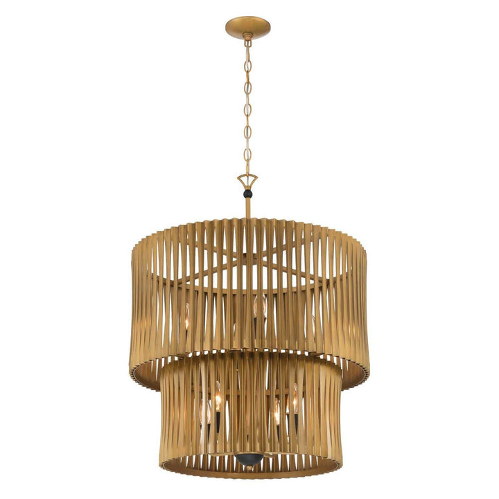 Aven Eight Light Pendant in Sand Coal Black Minka-Lavery