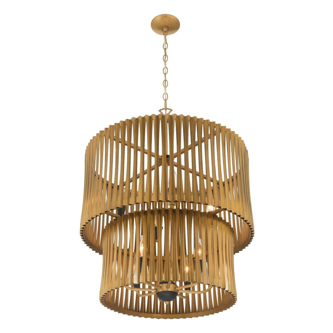 Aven Eight Light Pendant in Sand Coal Black Minka-Lavery
