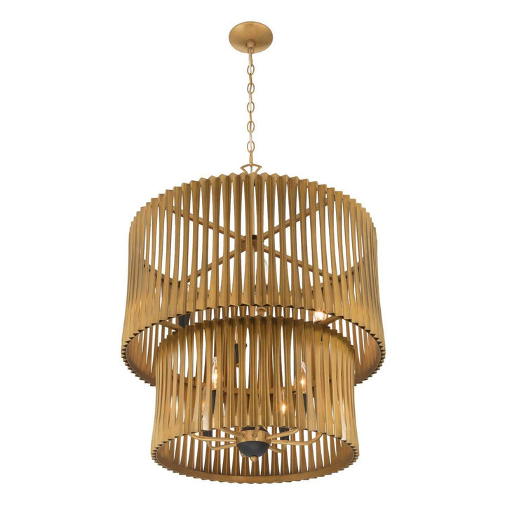 Aven Eight Light Pendant in Sand Coal Black Minka-Lavery
