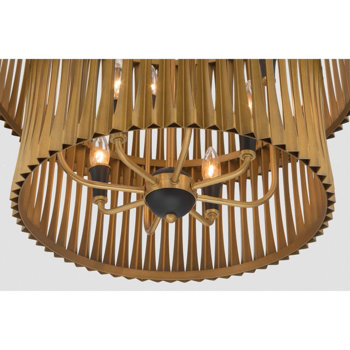 Aven Eight Light Pendant in Sand Coal Black Minka-Lavery