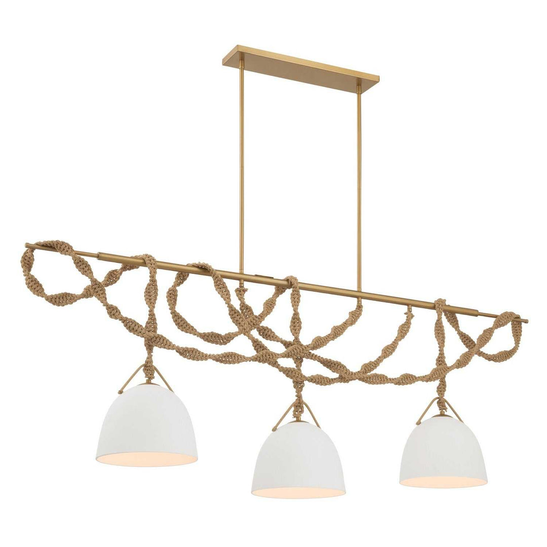 Cordon Three Light Linear Chandelier in Legacy Brass Minka-Lavery