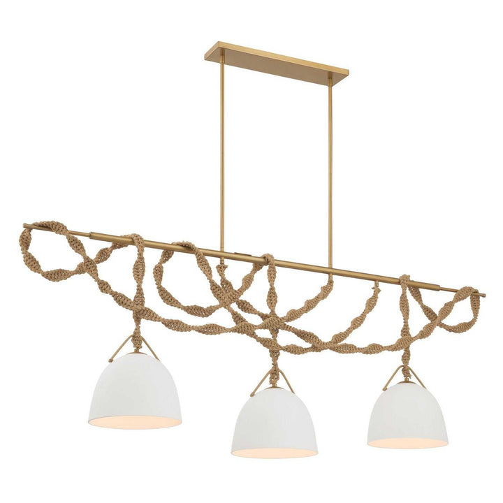 Cordon Three Light Linear Chandelier in Legacy Brass Minka-Lavery