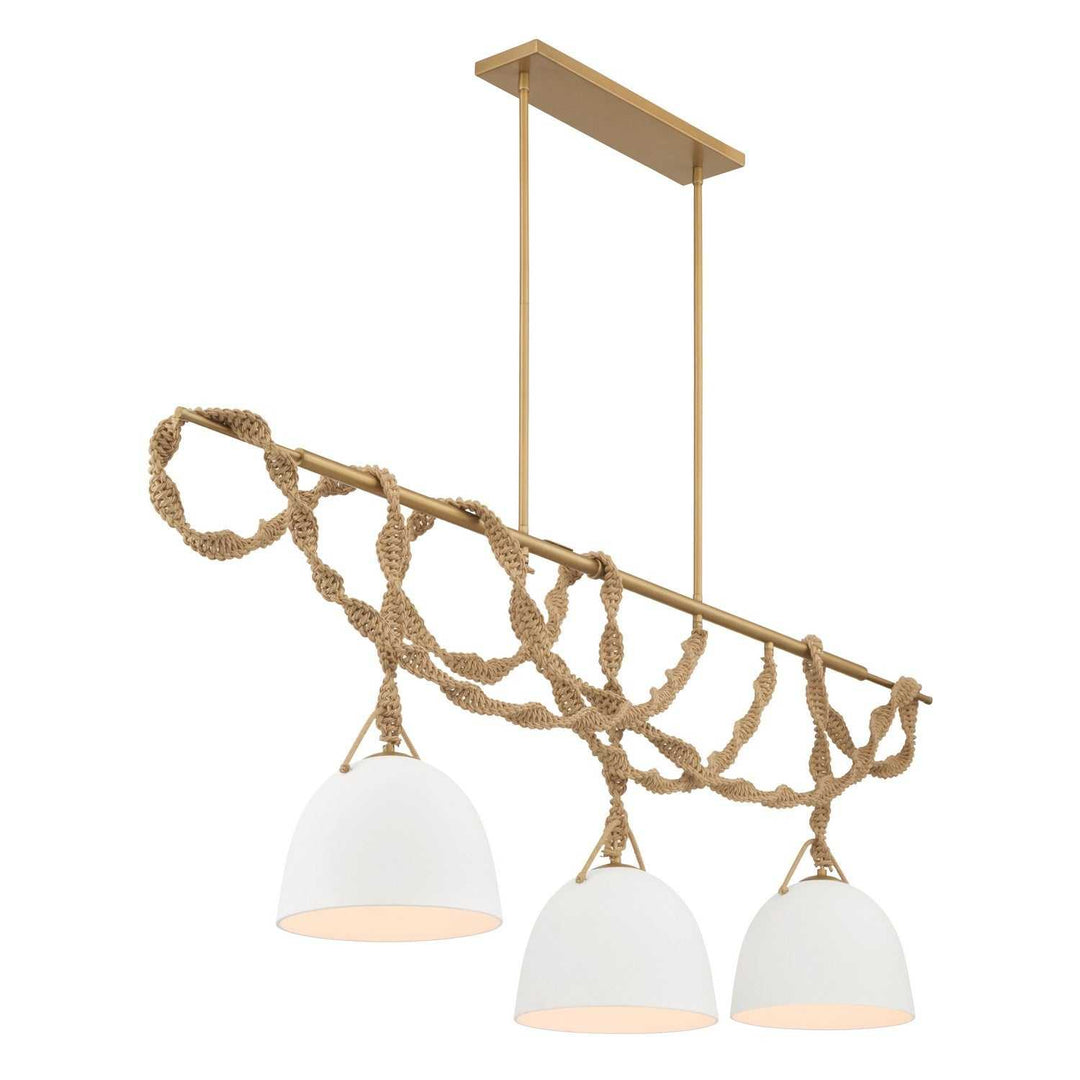 Cordon Three Light Linear Chandelier in Legacy Brass Minka-Lavery
