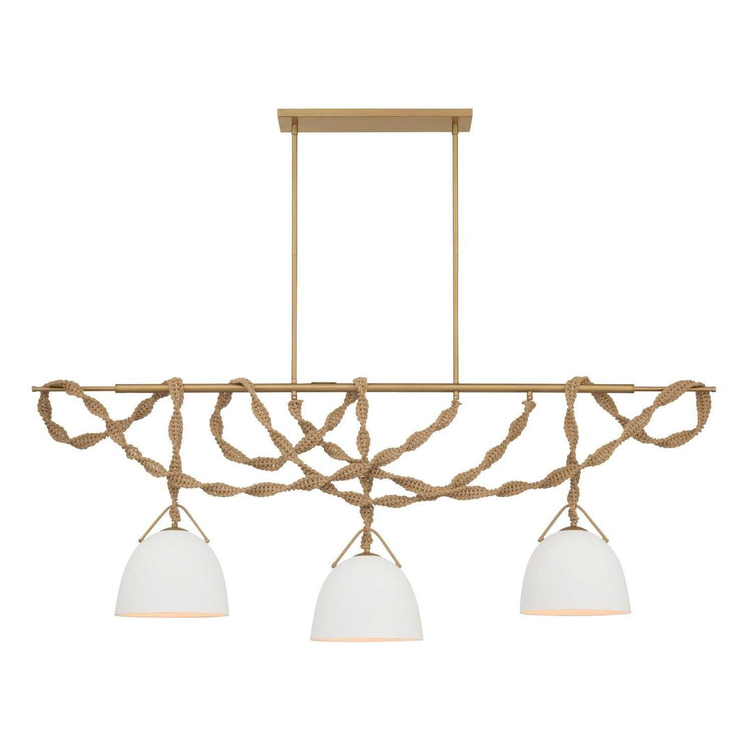 Cordon Three Light Linear Chandelier in Legacy Brass Minka-Lavery