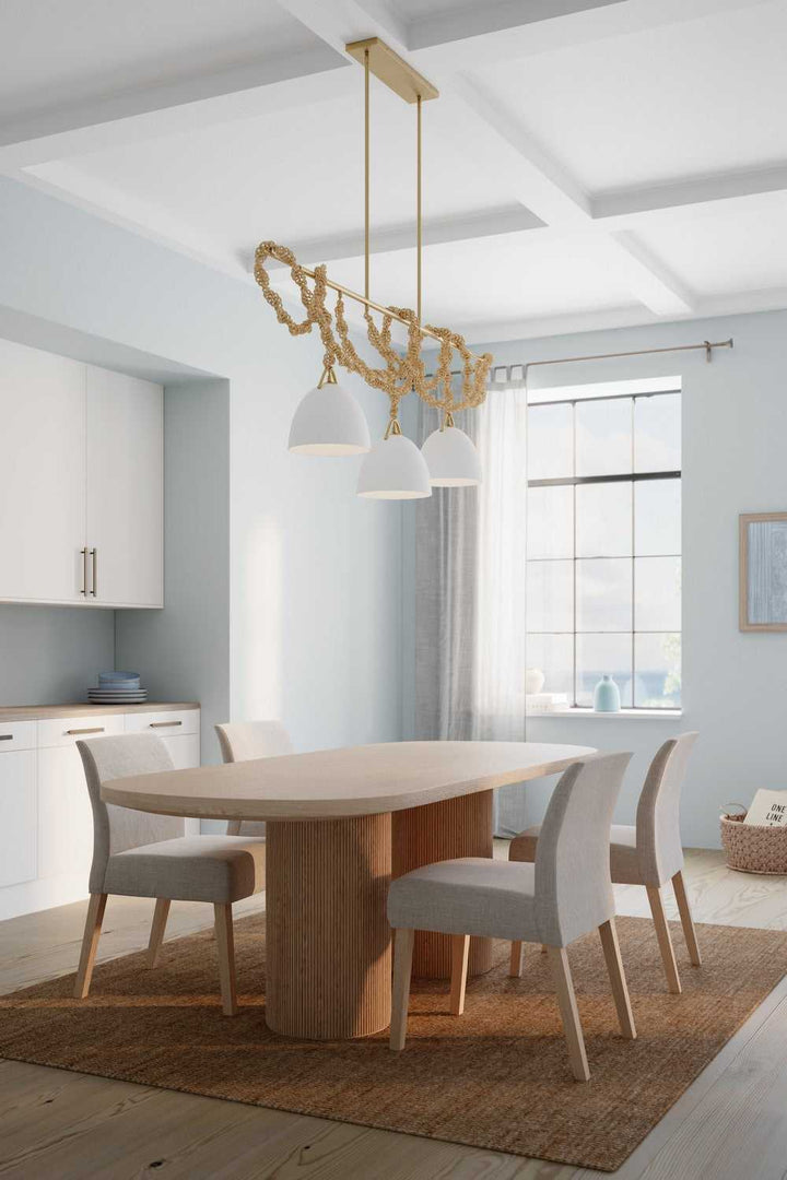 Cordon Three Light Linear Chandelier in Legacy Brass Minka-Lavery