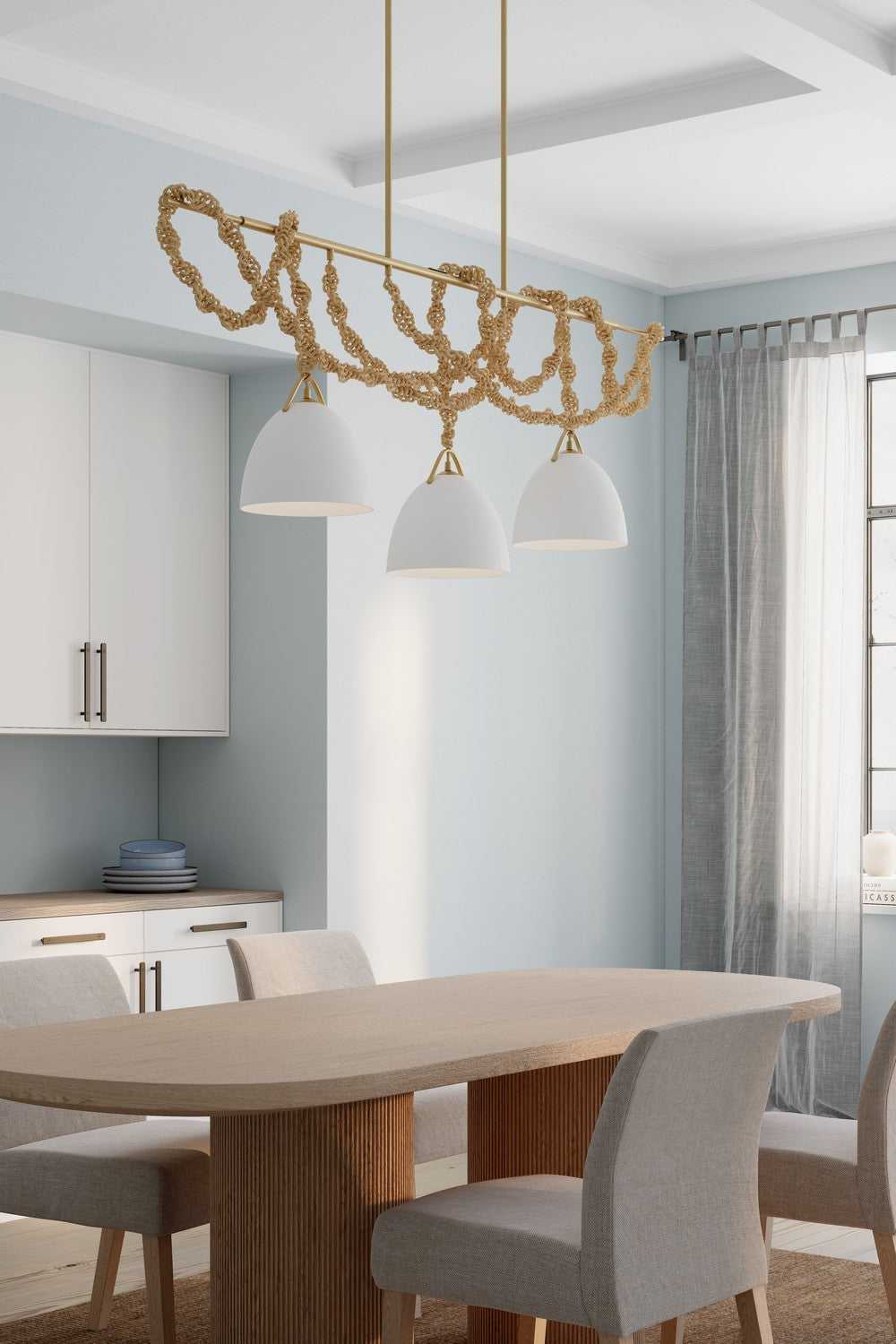 Cordon Three Light Linear Chandelier in Legacy Brass Minka-Lavery