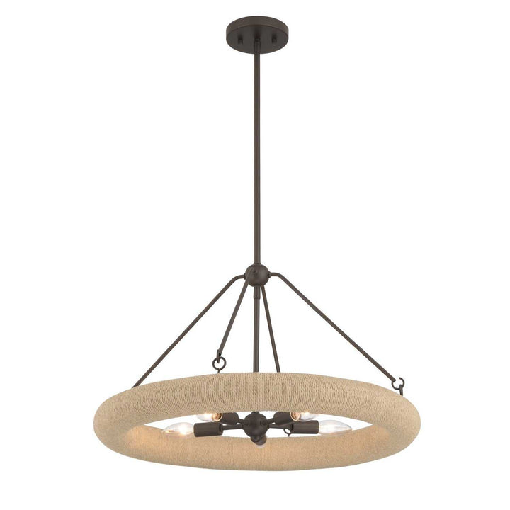 Aeris Five Light Pendant in Dark Bronze Minka-Lavery