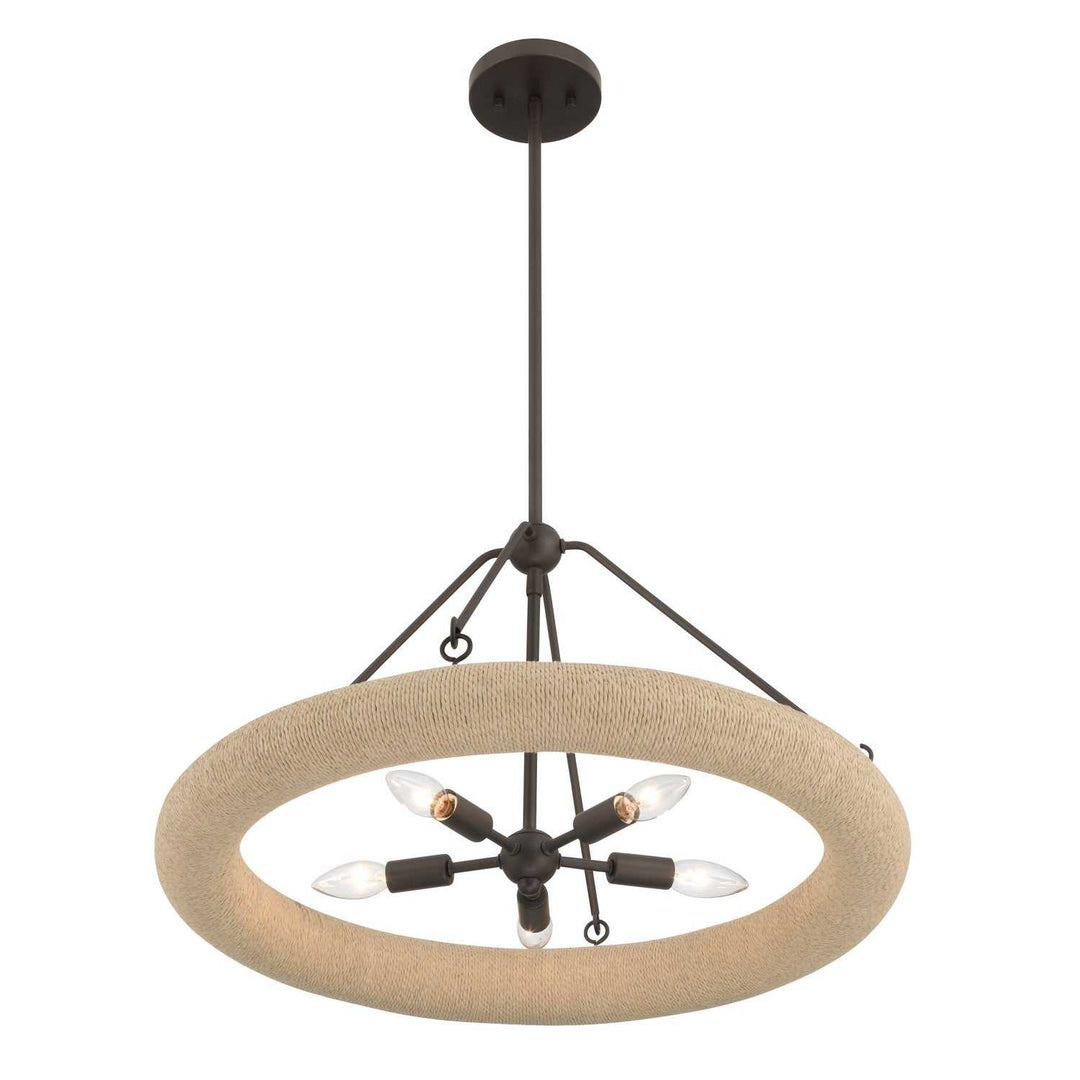 Aeris Five Light Pendant in Dark Bronze Minka-Lavery