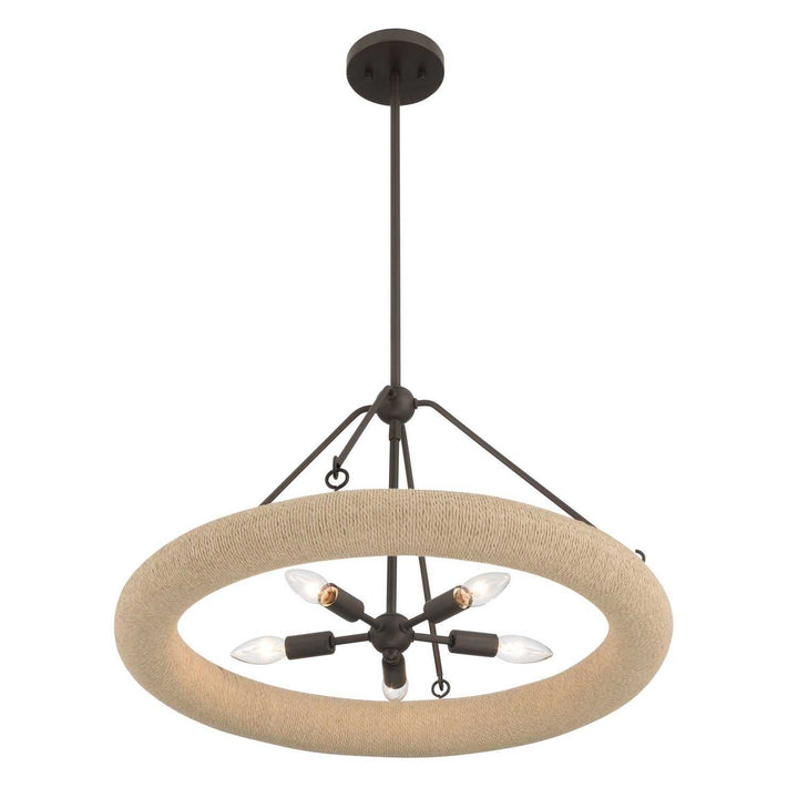 Aeris Five Light Pendant in Dark Bronze Minka-Lavery