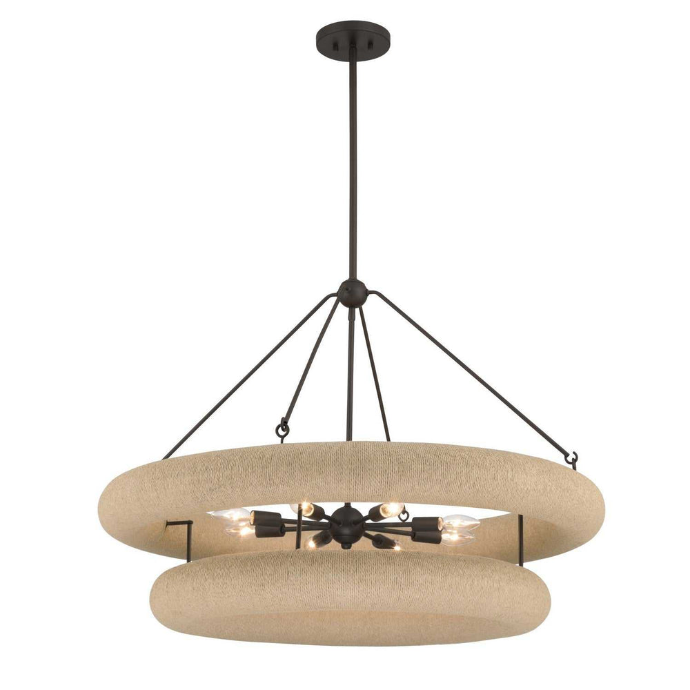 Aeris Eight Light Pendant in Dark Bronze Minka-Lavery