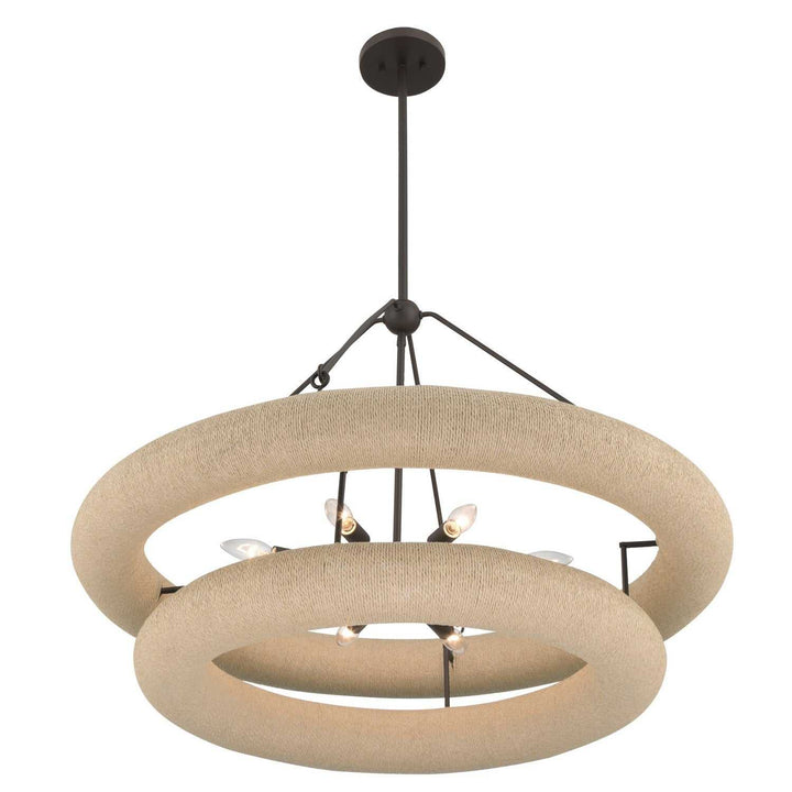 Aeris Eight Light Pendant in Dark Bronze Minka-Lavery