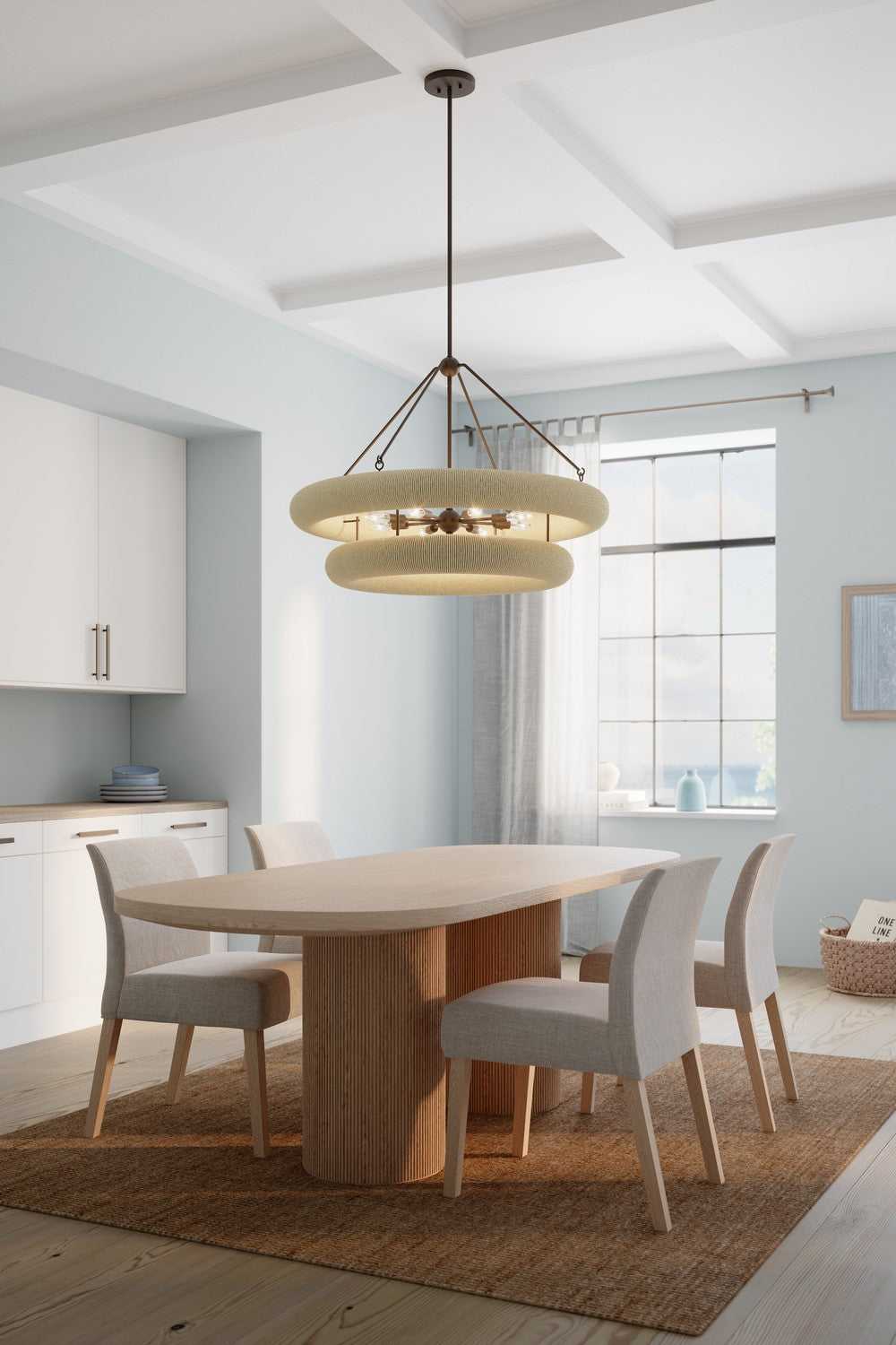 Aeris Eight Light Pendant in Dark Bronze Minka-Lavery