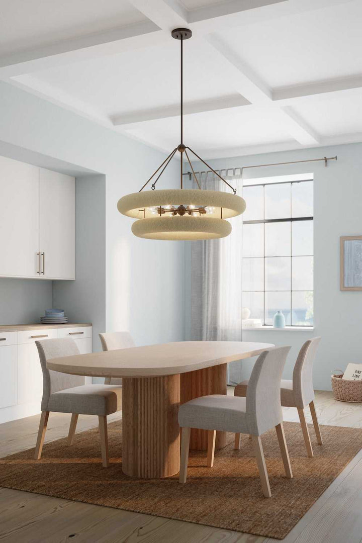 Aeris Eight Light Pendant in Dark Bronze Minka-Lavery