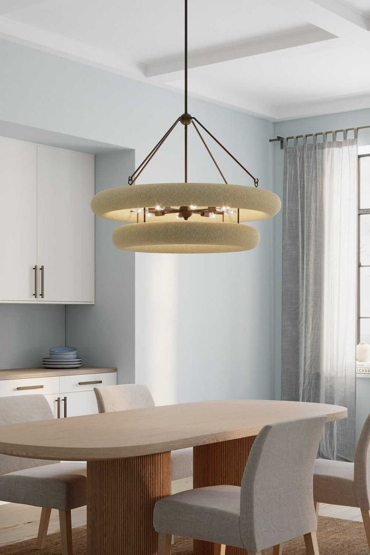 Aeris Eight Light Pendant in Dark Bronze Minka-Lavery