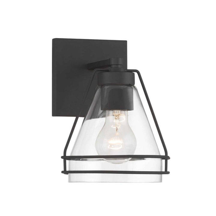 Lorenth One Light Bath Sconce in Dark Matte Black Minka-Lavery