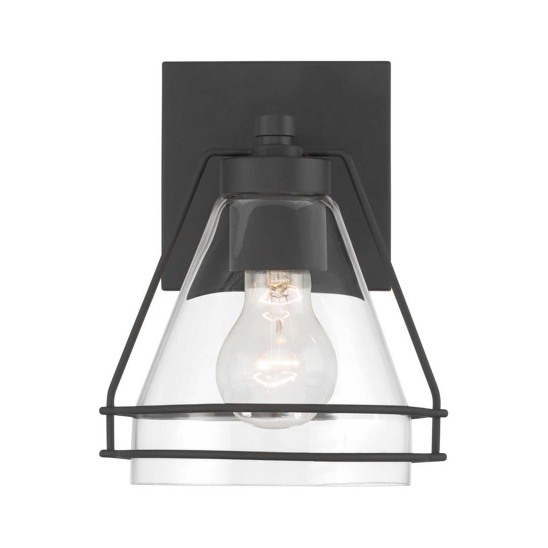 Lorenth One Light Bath Sconce in Dark Matte Black Minka-Lavery