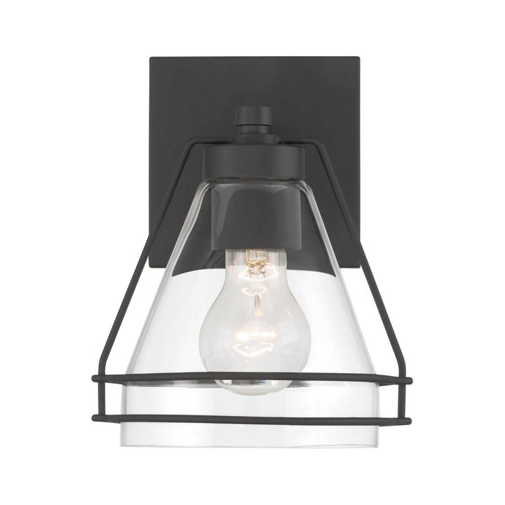 Lorenth One Light Bath Sconce in Dark Matte Black Minka-Lavery