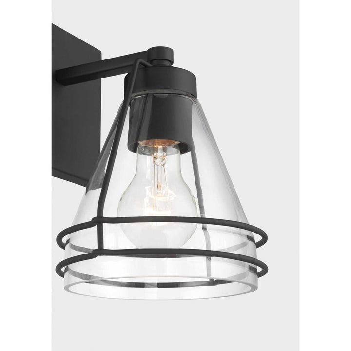 Lorenth One Light Bath Sconce in Dark Matte Black Minka-Lavery