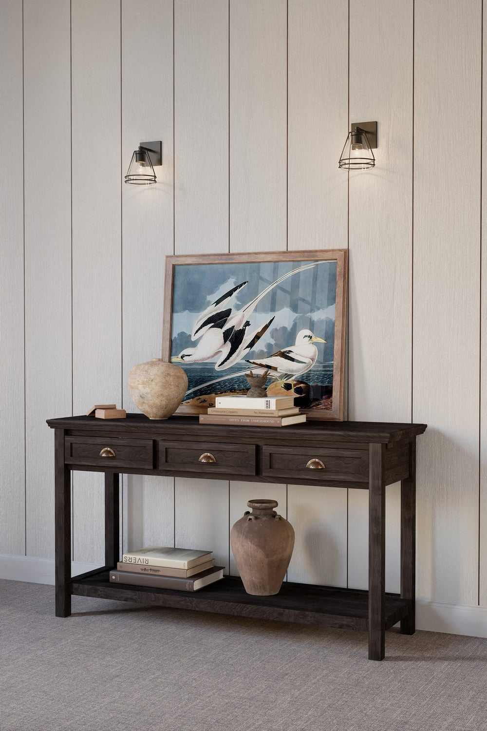Lorenth One Light Bath Sconce in Dark Matte Black Minka-Lavery