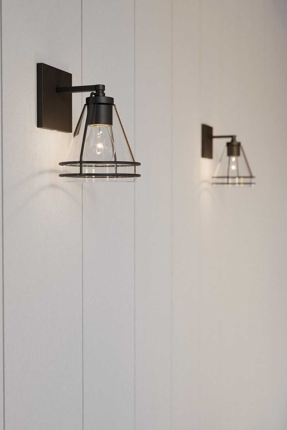 Lorenth One Light Bath Sconce in Dark Matte Black Minka-Lavery