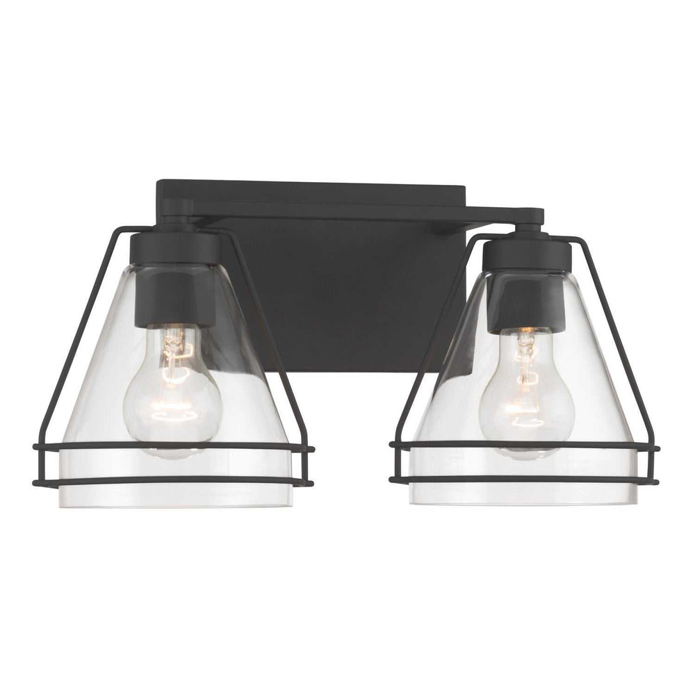 Lorenth Two Light Vanity in Dark Matte Black Minka-Lavery