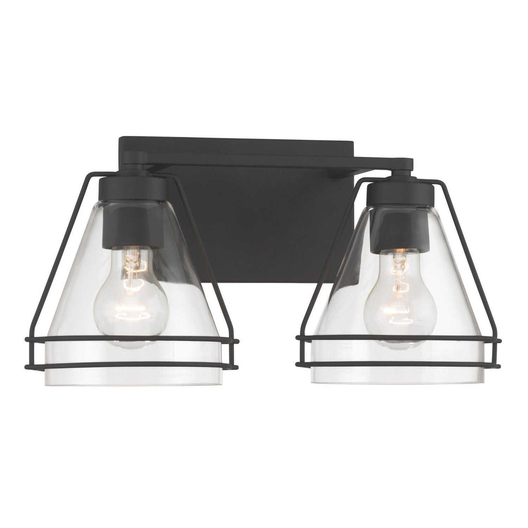 Lorenth Two Light Vanity in Dark Matte Black Minka-Lavery