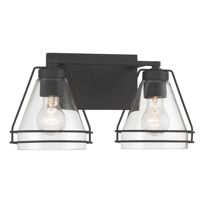 Lorenth Two Light Vanity in Dark Matte Black Minka-Lavery