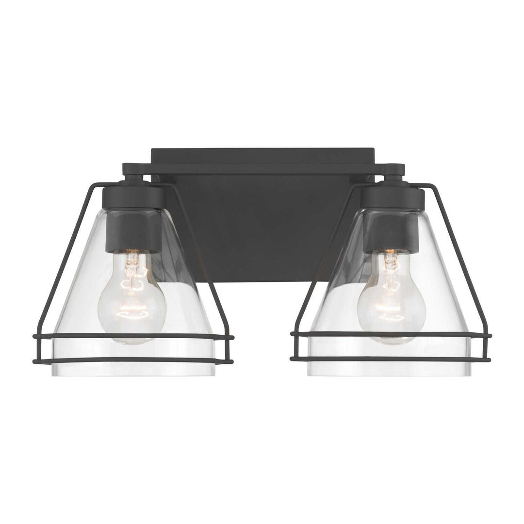Lorenth Two Light Vanity in Dark Matte Black Minka-Lavery