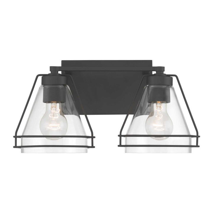 Lorenth Two Light Vanity in Dark Matte Black Minka-Lavery