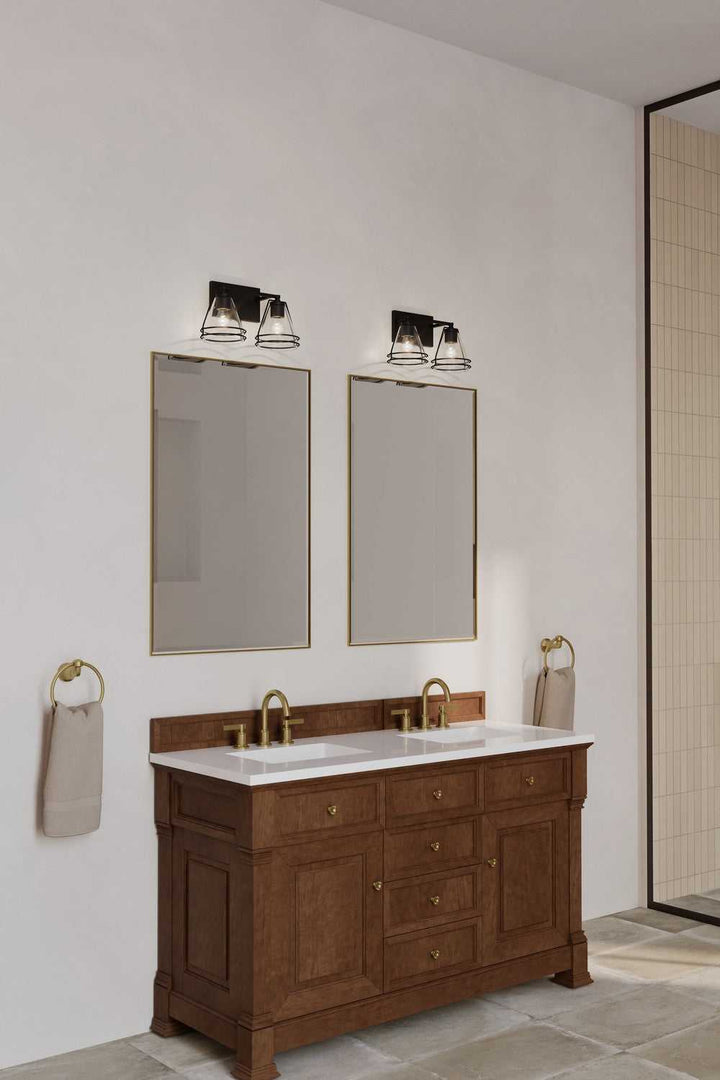 Lorenth Two Light Vanity in Dark Matte Black Minka-Lavery