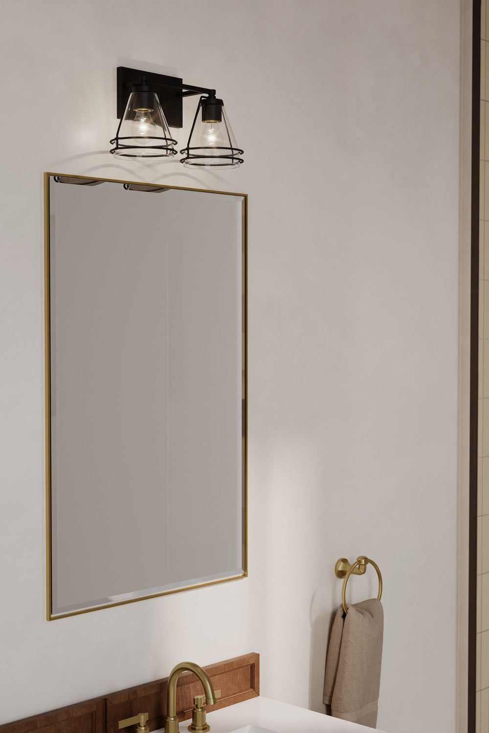 Lorenth Two Light Vanity in Dark Matte Black Minka-Lavery