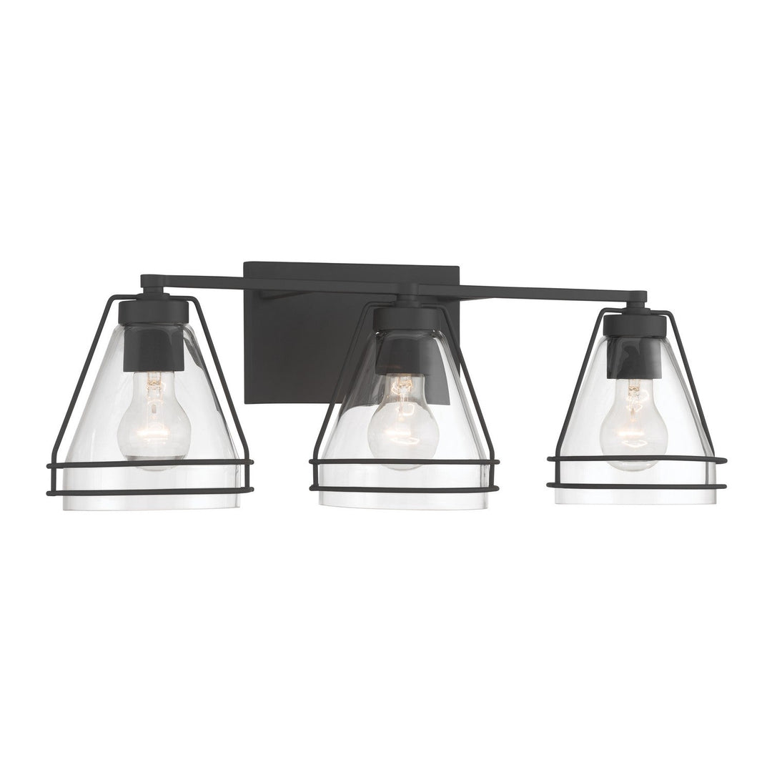 Lorenth Three Light Vanity in Dark Matte Black Minka-Lavery