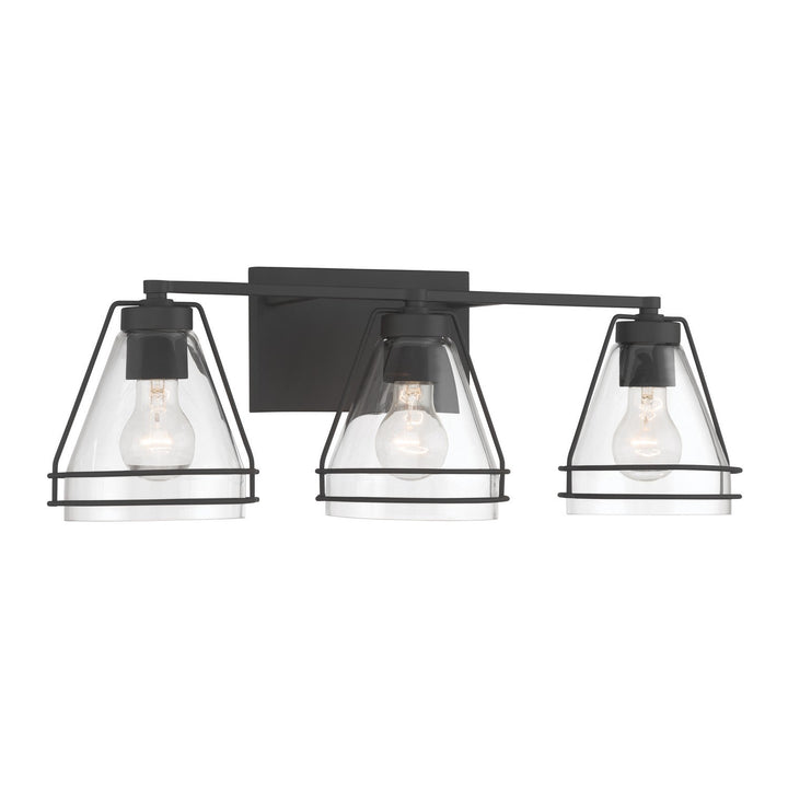 Lorenth Three Light Vanity in Dark Matte Black Minka-Lavery