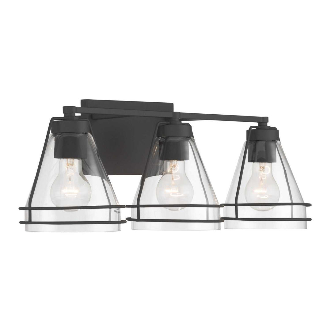 Lorenth Three Light Vanity in Dark Matte Black Minka-Lavery
