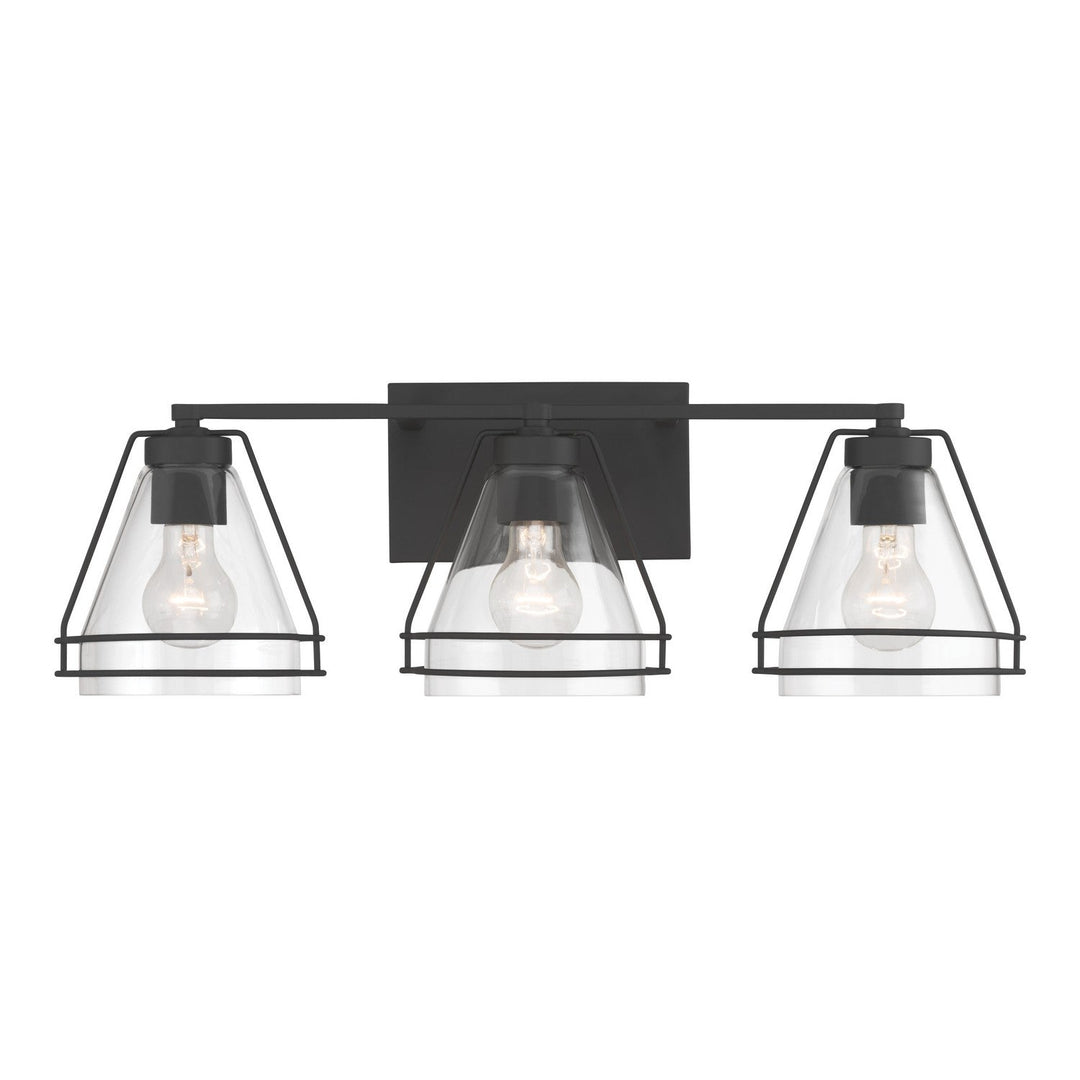 Lorenth Three Light Vanity in Dark Matte Black Minka-Lavery