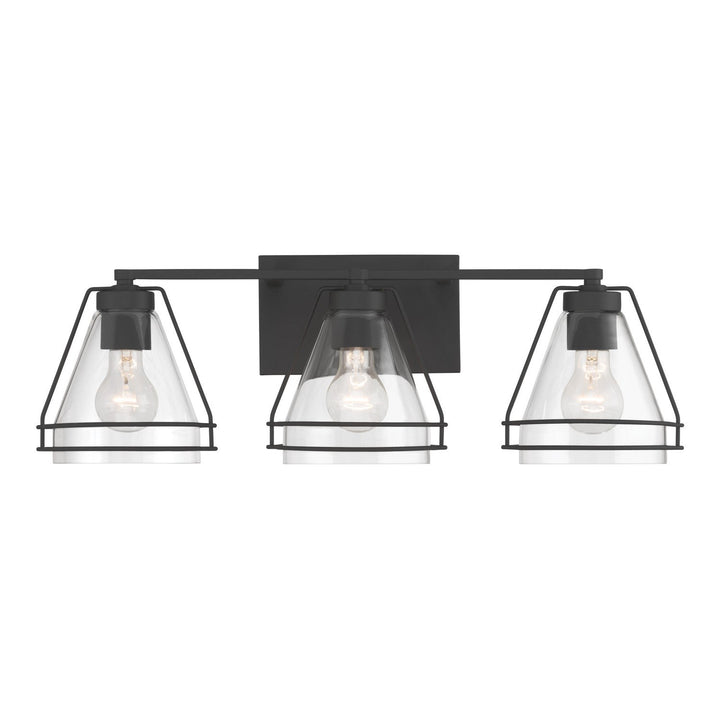 Lorenth Three Light Vanity in Dark Matte Black Minka-Lavery