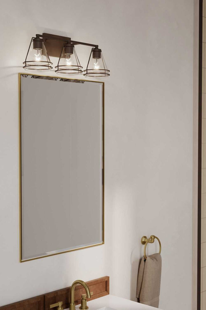 Lorenth Three Light Vanity in Dark Matte Black Minka-Lavery