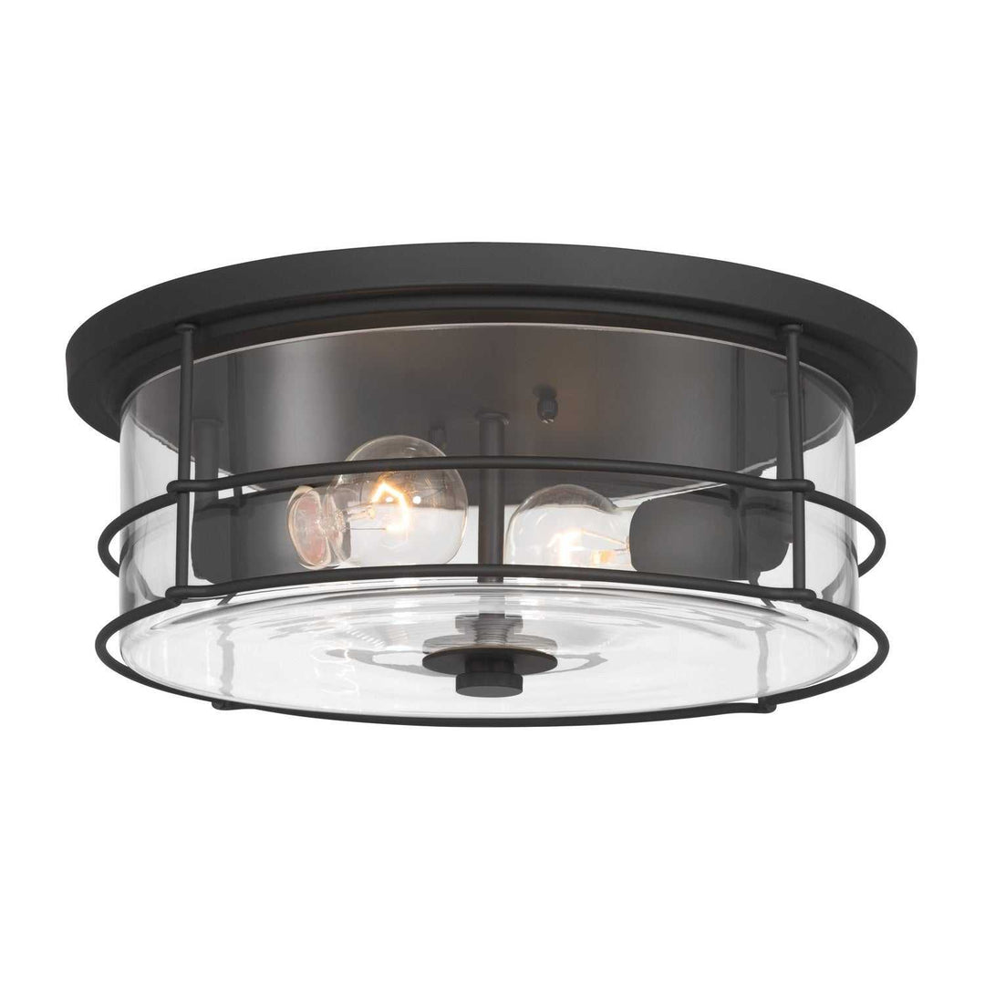 Lorenth Two Light Flush Mount in Dark Matte Black Minka-Lavery
