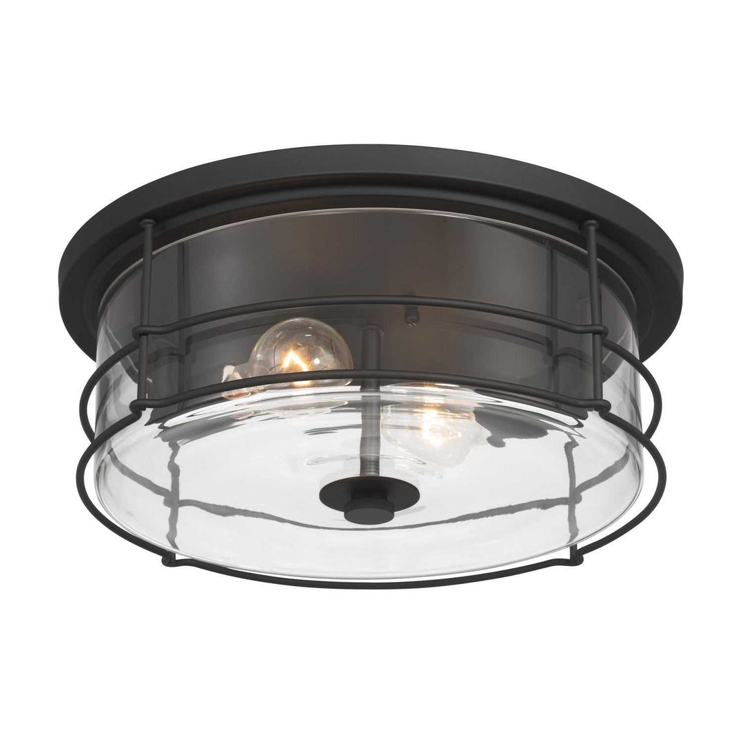 Lorenth Two Light Flush Mount in Dark Matte Black Minka-Lavery