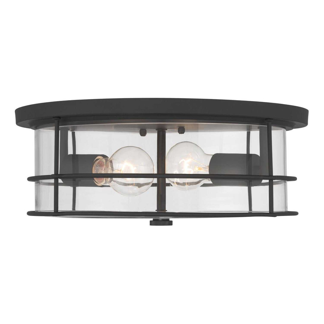 Lorenth Two Light Flush Mount in Dark Matte Black Minka-Lavery