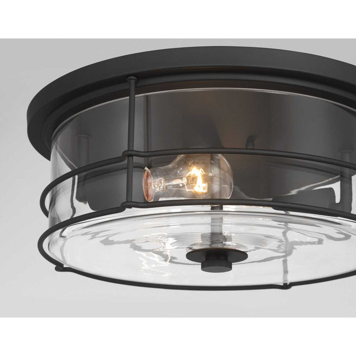 Lorenth Two Light Flush Mount in Dark Matte Black Minka-Lavery