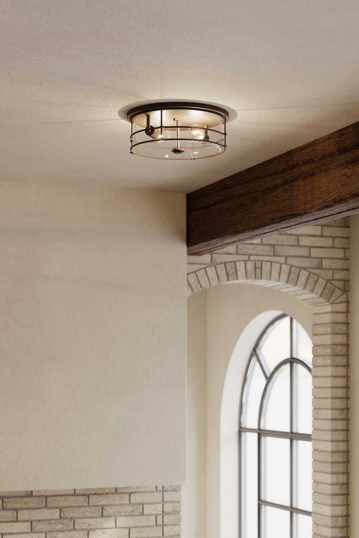 Lorenth Two Light Flush Mount in Dark Matte Black Minka-Lavery