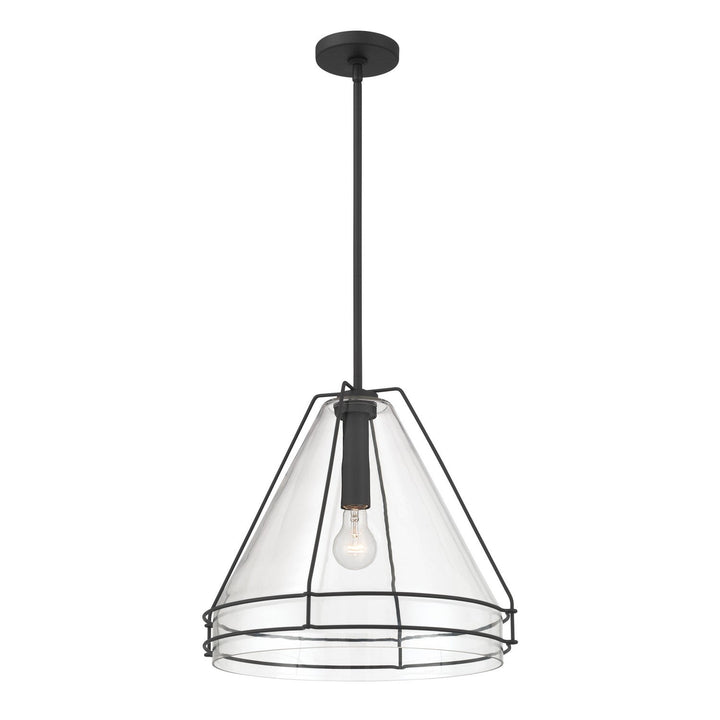 Lorenth One Light Pendant in Dark Matte Black Minka-Lavery