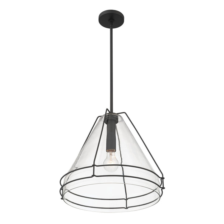 Lorenth One Light Pendant in Dark Matte Black Minka-Lavery