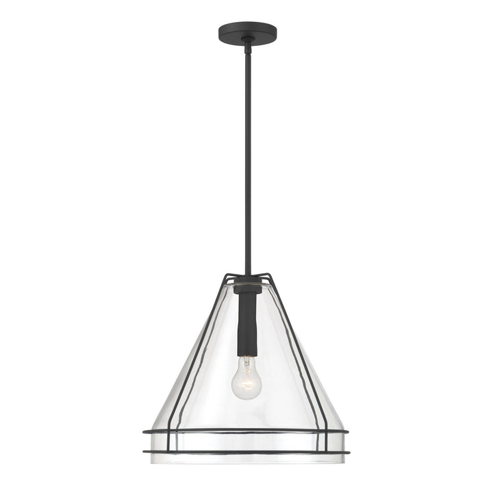 Lorenth One Light Pendant in Dark Matte Black Minka-Lavery