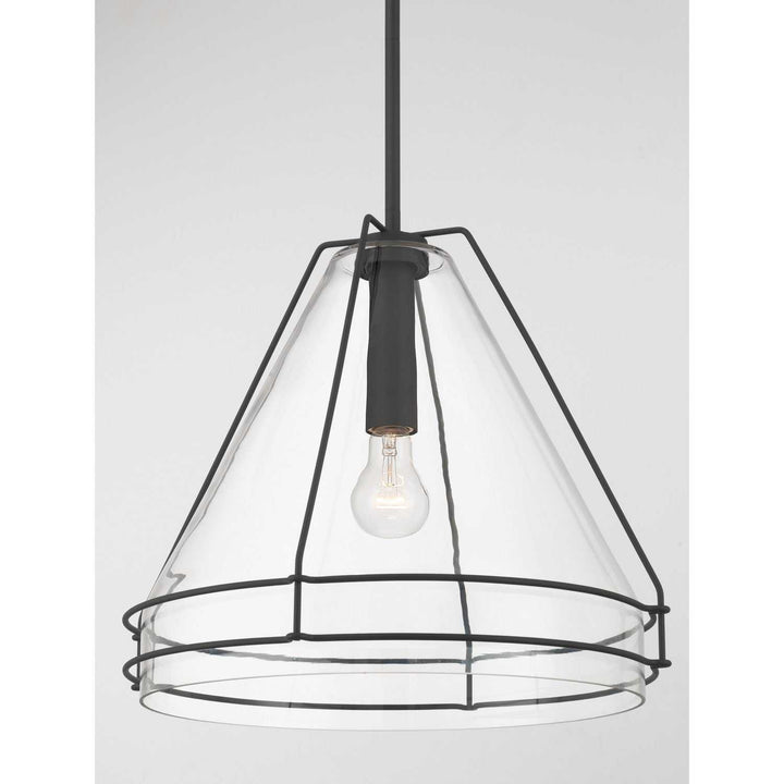 Lorenth One Light Pendant in Dark Matte Black Minka-Lavery