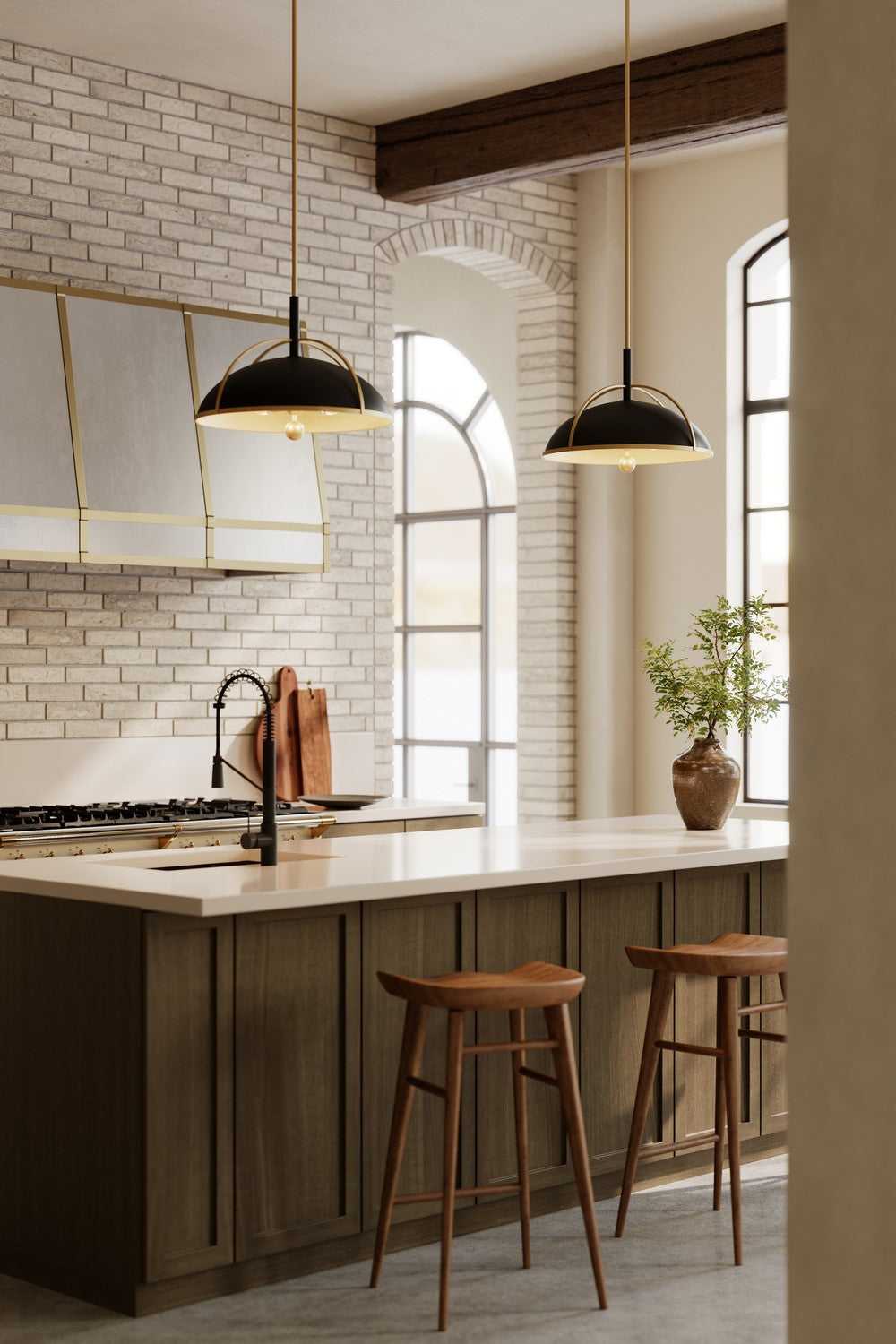 Yorkshire Two Light Pendant in Dark Matte Black Minka-Lavery
